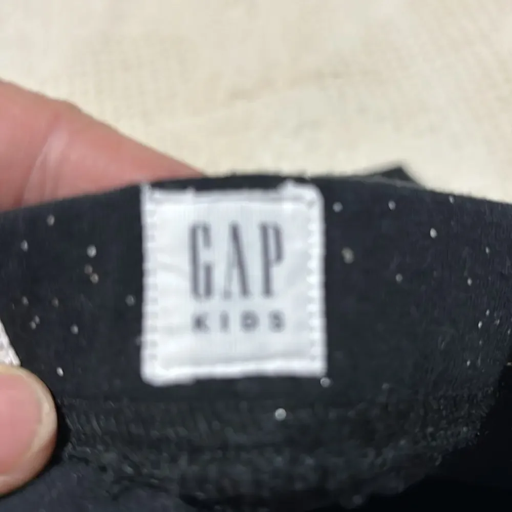 Gap S 6/7 black galaxy leggings silver all over metallic splatter dots euc